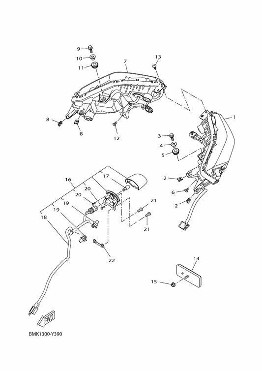 Yamaha BKA-H4710-00 Taillight Unit Assy — shown on the Taillight parts diagram
