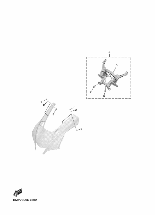 Yamaha B3L-28320-G0 Leg Shield Stay Set — shown on the Cowling 1 parts diagram