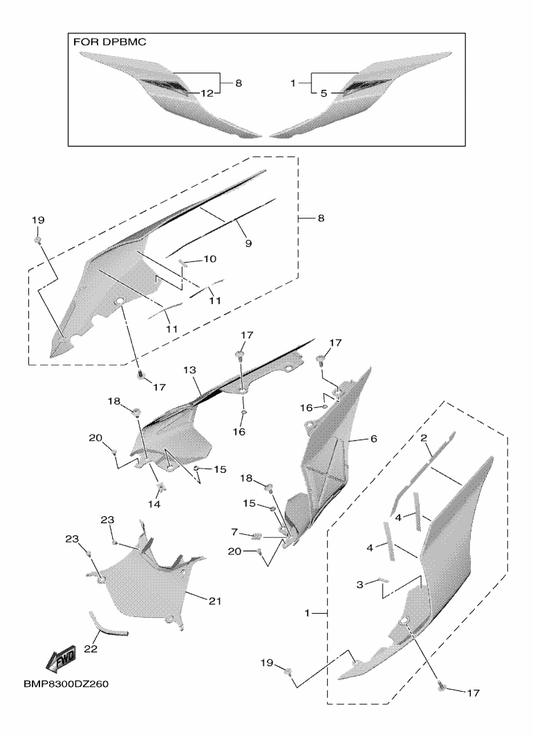 Yamaha 2CR-2171E-01 Cover, Side 5 — shown on the Side Cover parts diagram