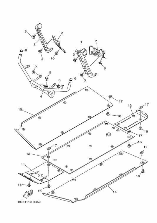 Yamaha 2MB-F842N-01 Cover 2 — shown on the Guard parts diagram