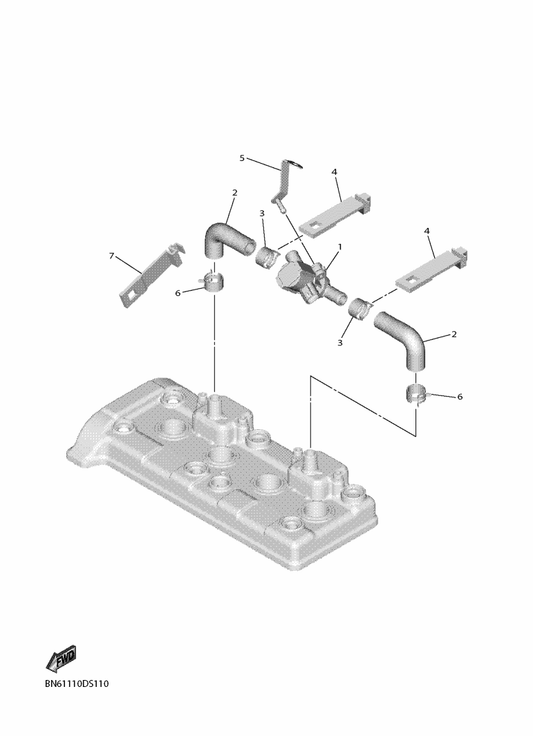 Yamaha BN6-21249-00 Bracket — shown on the Air Induction System parts diagram