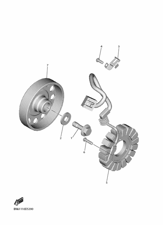 Yamaha BN6-81450-00 Rotor Assy — shown on the Generator parts diagram