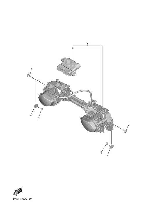 Yamaha BN6-84300-00 Headlight Assy — shown on the Headlight parts diagram