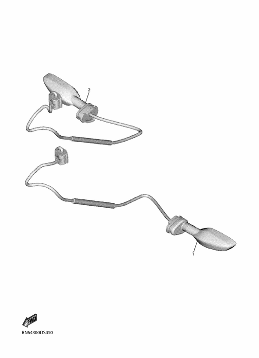 Yamaha BN6-83330-00 Rear Flasher Light Assy 1 — shown on the Flasher Light parts diagram