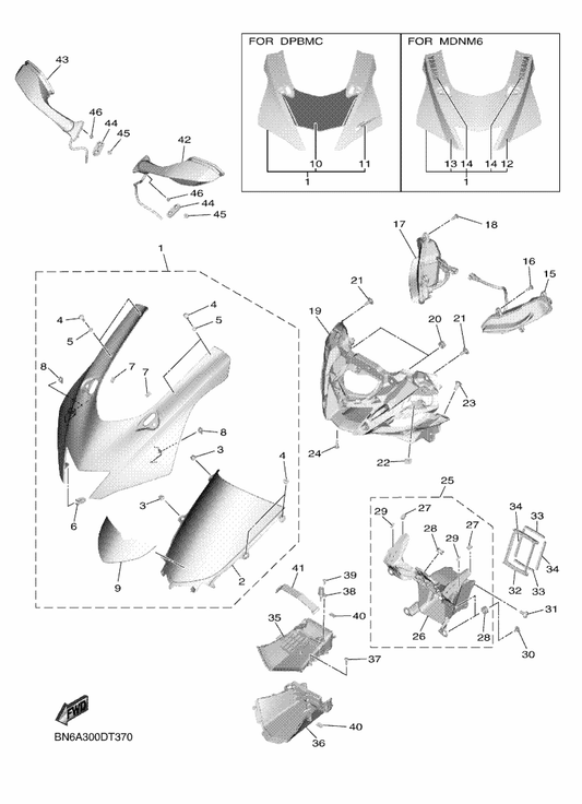 Yamaha BN6-2832P-00 . Graphic, 18 — shown on the Cowling 1 parts diagram
