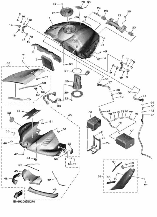 Yamaha BN6-24244-20 . Graphic, Fuel Tank 1 — shown on the Fuel Tank parts diagram