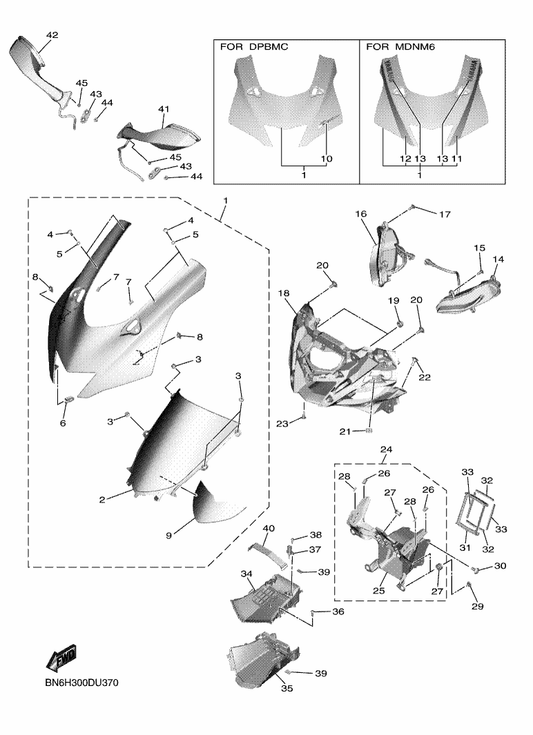 Yamaha BN6-2832P-10 . Graphic, 18 — shown on the Cowling 1 parts diagram