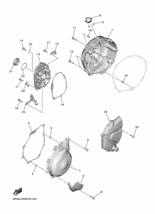 Yamaha BAT-15362-00 Plug, Oil Level — shown on the Crankcase Cover 1 parts diagram