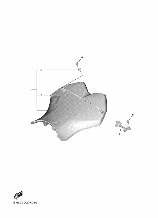 Yamaha BN6-24711-01 . Cover, Single Seat — shown on the Seat parts diagram