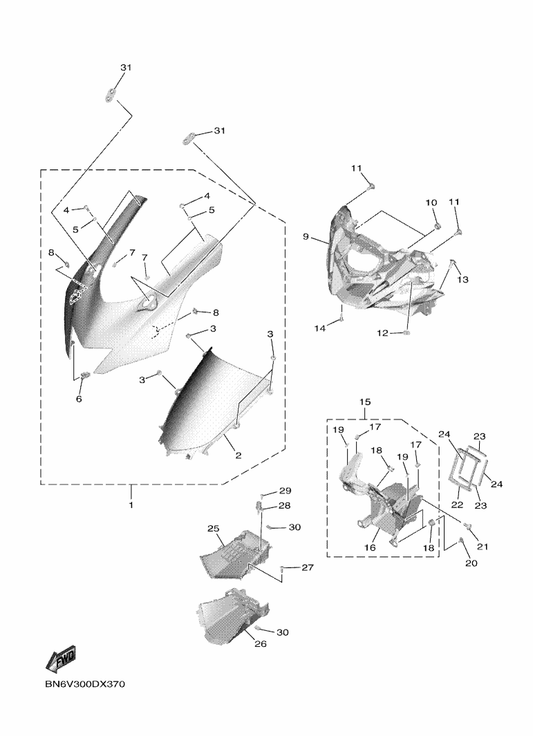 Yamaha 2C0-28342-02 Joint — shown on the Cowling 1 parts diagram