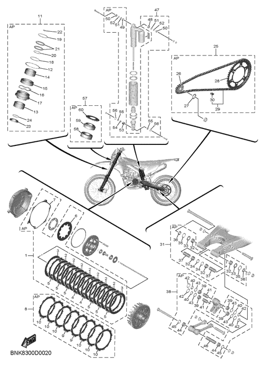 Yamaha 90215-21003 . Washer, Lock — shown on the Maintenance Parts Kit parts diagram