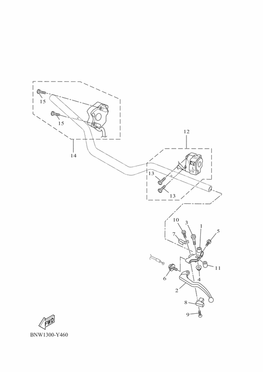 Yamaha BNW-83969-00 Switch, Handle 5 — shown on the Handle Switch & Lever parts diagram