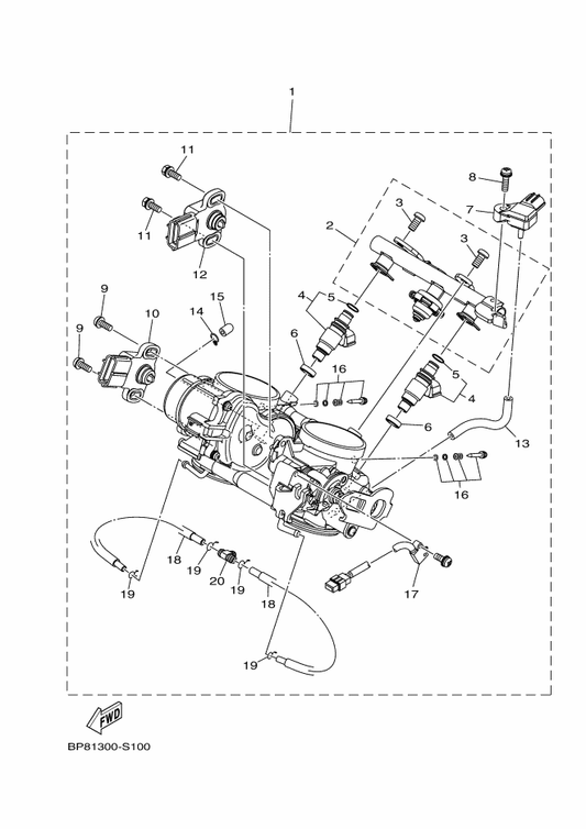 Yamaha 23P-1393A-00 . Pipe, Inl. — shown on the Intake 2 parts diagram