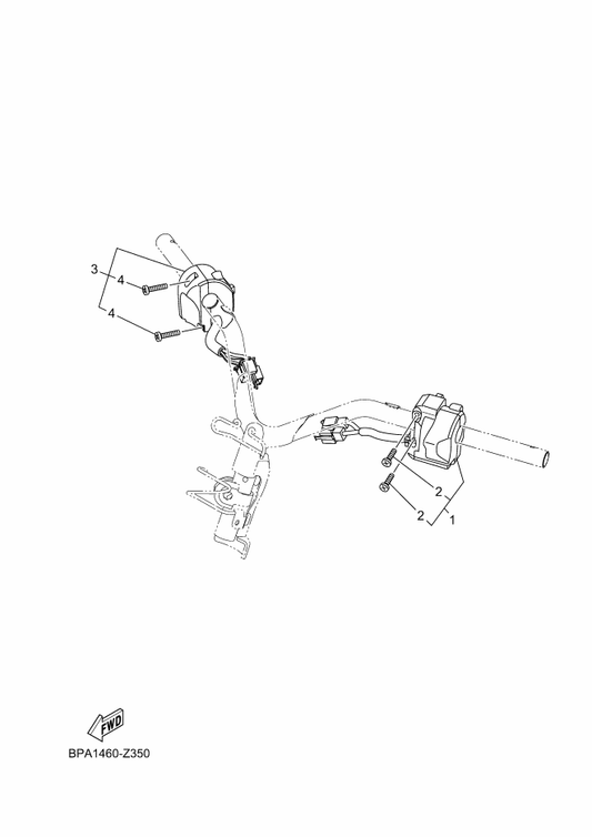 Yamaha B3F-H3973-02 Switch, Handle 3 — shown on the Handle Switch & Lever parts diagram