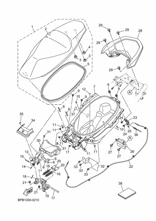 Yamaha BUJ-F819D-M0 Manual,Owner'S — shown on the Seat parts diagram