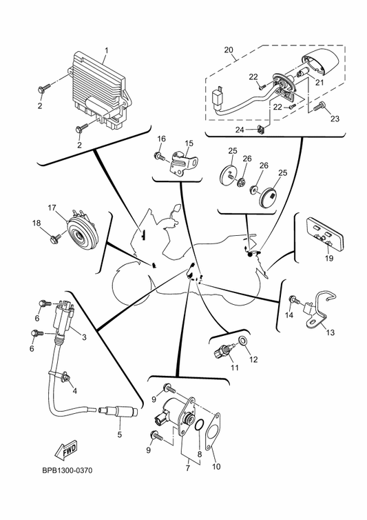 Yamaha BUJ-H594A-00 Starter Gen. Cont. Unit Assy — shown on the Electrical 2 parts diagram