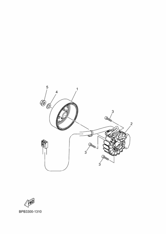 Yamaha BLS-H1450-00 Rotor Assy — shown on the Generator parts diagram