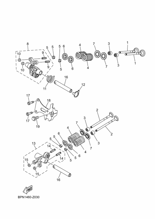 Yamaha BLS-E111F-00 Plate — shown on the Valve parts diagram