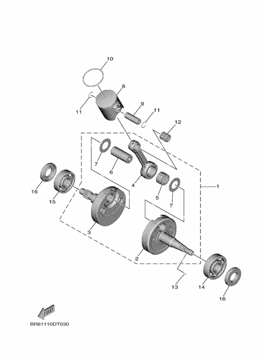 Yamaha BR8-11651-00 . Rod, Connecting — shown on the Crankshaft & Piston parts diagram