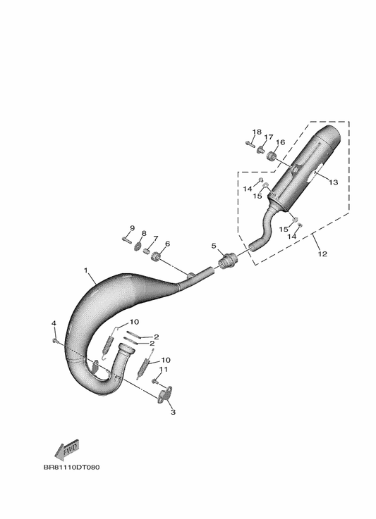 Yamaha BR8-1469A-00 . Fiber — shown on the Exhaust parts diagram
