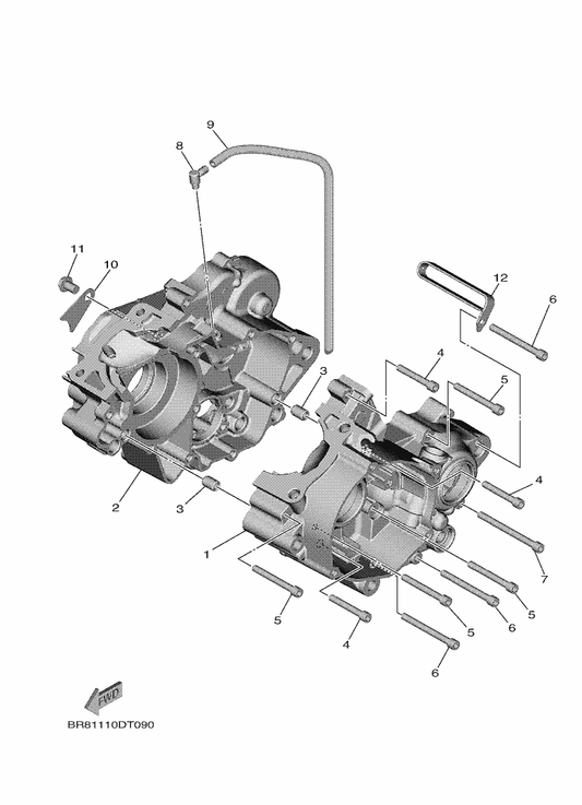 Yamaha 5PA-15118-00 Holder — shown on the Crankcase parts diagram