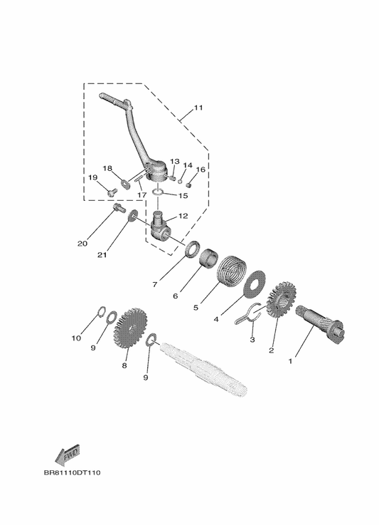 Yamaha 90201-176L4 Washer, Plate — shown on the Starter parts diagram