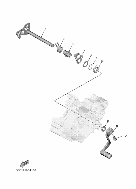 Yamaha 5PA-18140-00 Stopper Lever Assy — shown on the Shift Shaft parts diagram