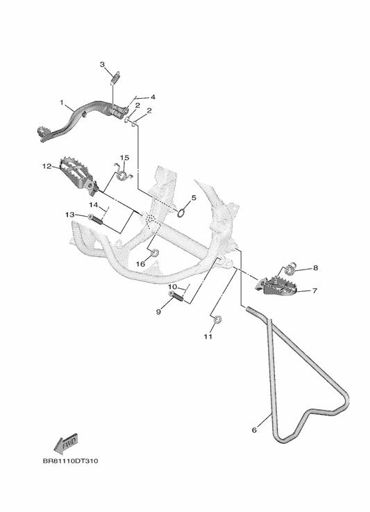 Yamaha 5ET-27421-01 Footrest 2 — shown on the Stand & Footrest parts diagram