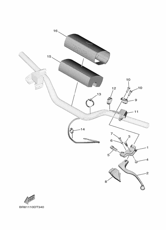 Yamaha 1SS-83912-00 Lever 1 — shown on the Handle Switch & Lever parts diagram
