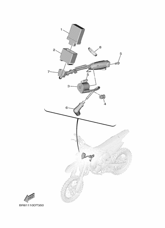 Yamaha BR8-85546-00 Band — shown on the Electrical 1 parts diagram