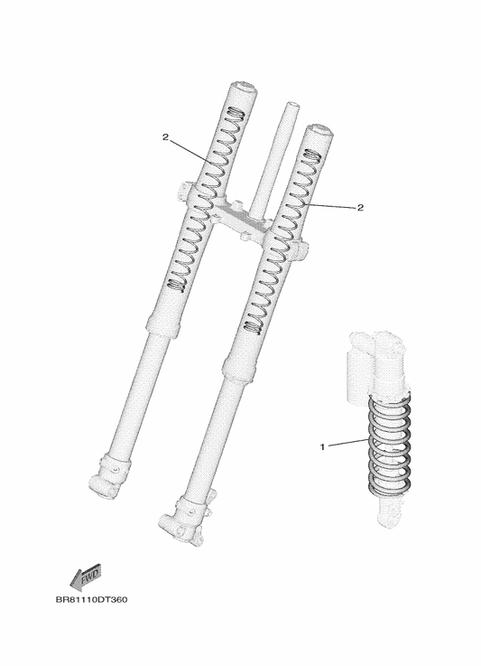 Yamaha BR8-23141-20 Spring (K=2.8N/Mm) — shown on the Alternate For Chassis parts diagram