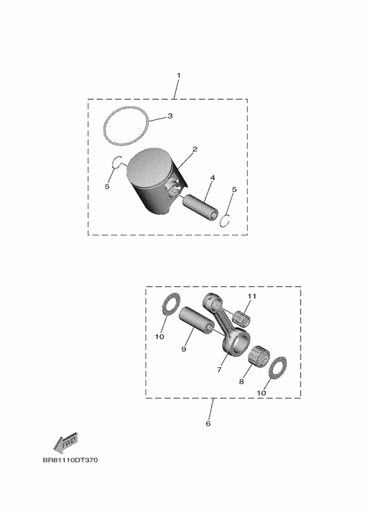 Yamaha BR8-11630-00 Piston Assy (Std) — shown on the Optional Parts 1 parts diagram