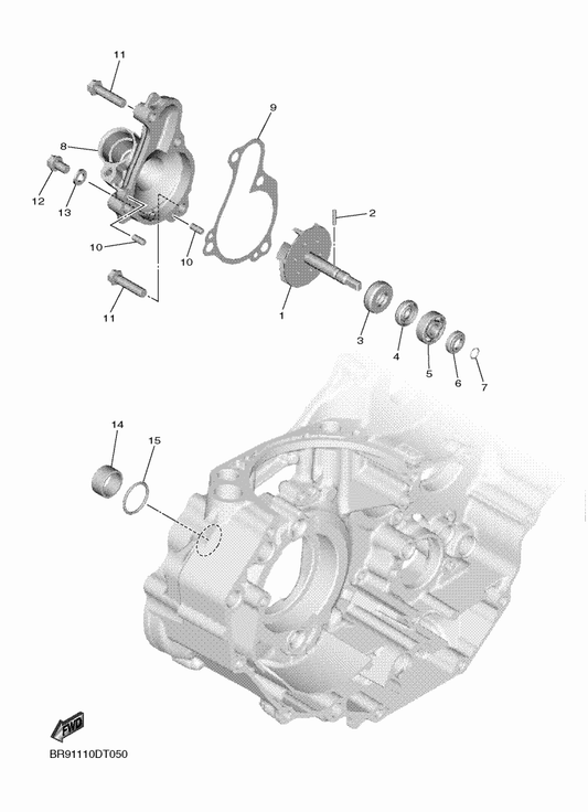 Yamaha 1SL-11917-00 Collar — shown on the Water Pump parts diagram