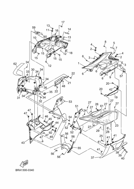 Yamaha BRA-F8393-00 Graphic 3 — shown on the Cowling 1 parts diagram
