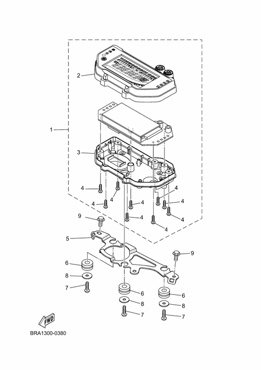 Yamaha B5P-H3571-01 . Case, Speedometer Upper — shown on the Meter parts diagram