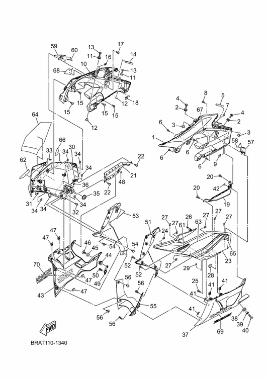Yamaha BRA-F839G-00 Graphic 10 — shown on the Cowling 1 parts diagram