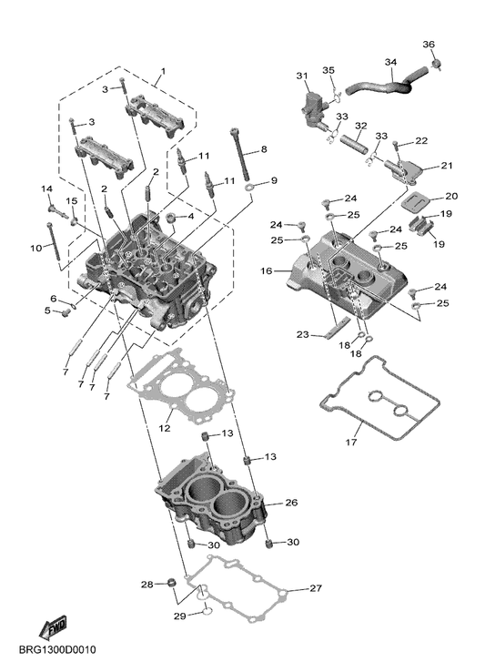 Yamaha 90467-16800 Clip — shown on the Cylinder Head parts diagram