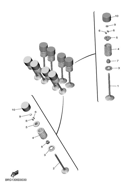 Yamaha B2X-E2111-00 Valve, Intake — shown on the Valve parts diagram