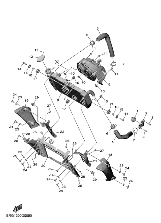 Yamaha BRA-E2413-00 Cover, Thermostat — shown on the Radiator & Hose parts diagram