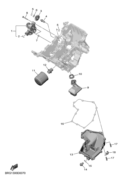 Yamaha 1WD-E3410-00 Strainer Housing Assy — shown on the Oil Pump parts diagram