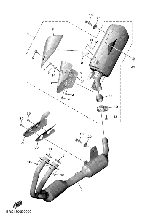 Yamaha B1X-E4628-00 Protector, Exhaust Pipe — shown on the Exhaust parts diagram