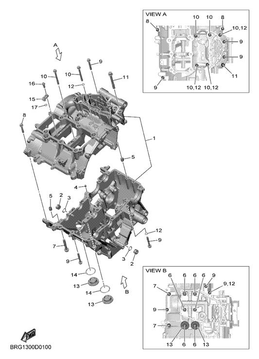 Yamaha 90105-088F7 Bolt, Flange — shown on the Crankcase parts diagram