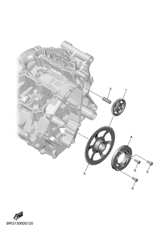 Yamaha 1WD-E5515-10 Gear 3 — shown on the Starter Clutch parts diagram