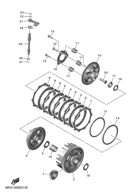 Yamaha BRA-E6383-00 Spring.,Cushion — shown on the Clutch parts diagram
