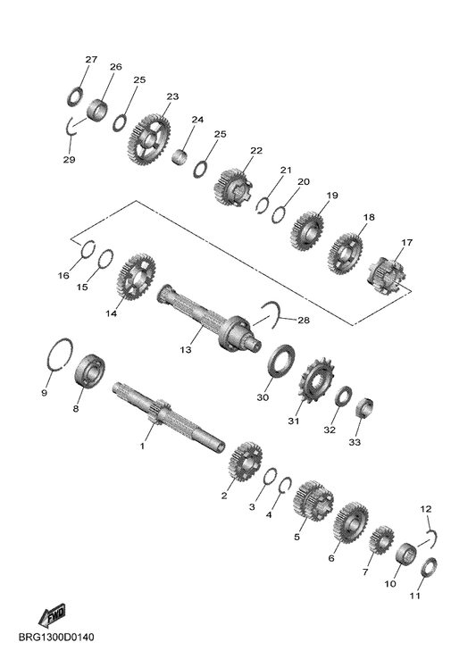 Yamaha 2MS-E7231-01 Gear, 3Rd Wheel (31T) — shown on the Transmission parts diagram
