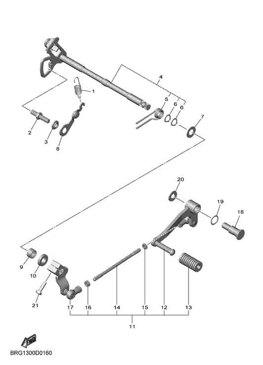 Yamaha 1WD-E8115-00 . Rod, Shift — shown on the Shift Shaft parts diagram