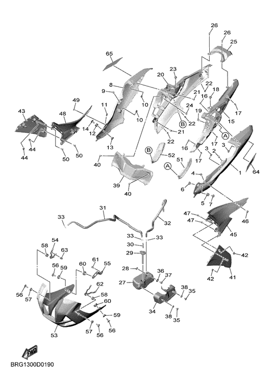 Yamaha 1WD-F1875-02 Cap — shown on the Side Cover parts diagram