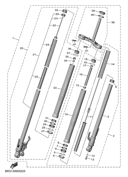 Yamaha BK6-F3171-00 . . Piston, Front Fork — shown on the Front Fork parts diagram