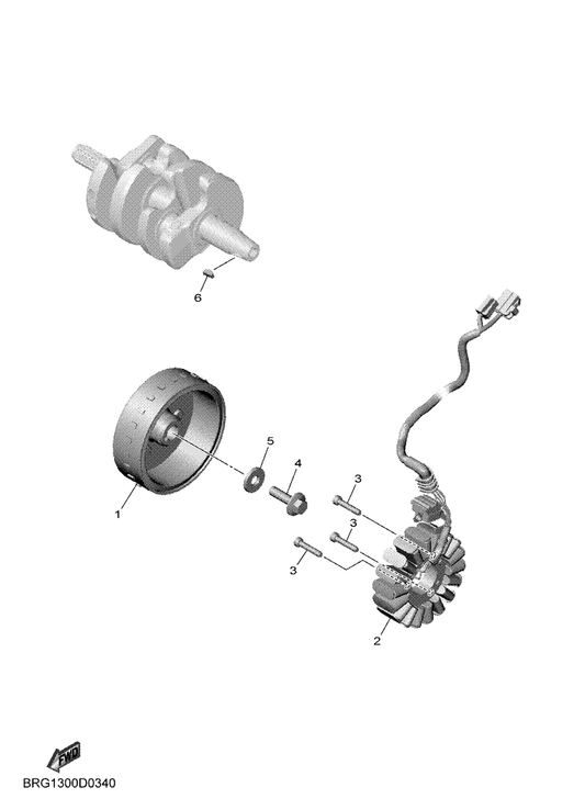 Yamaha BS7-H1410-00 Stator Assy — shown on the Generator parts diagram