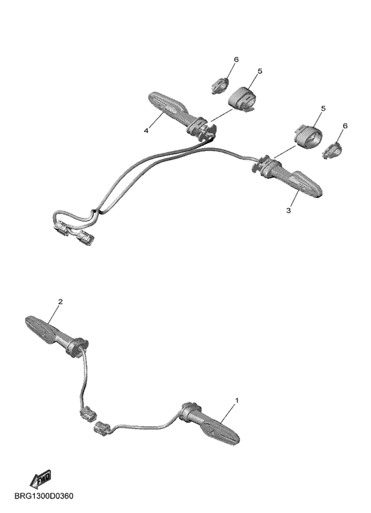 Yamaha B1X-H3318-00 Stay, Flasher 1 — shown on the Flasher Light parts diagram